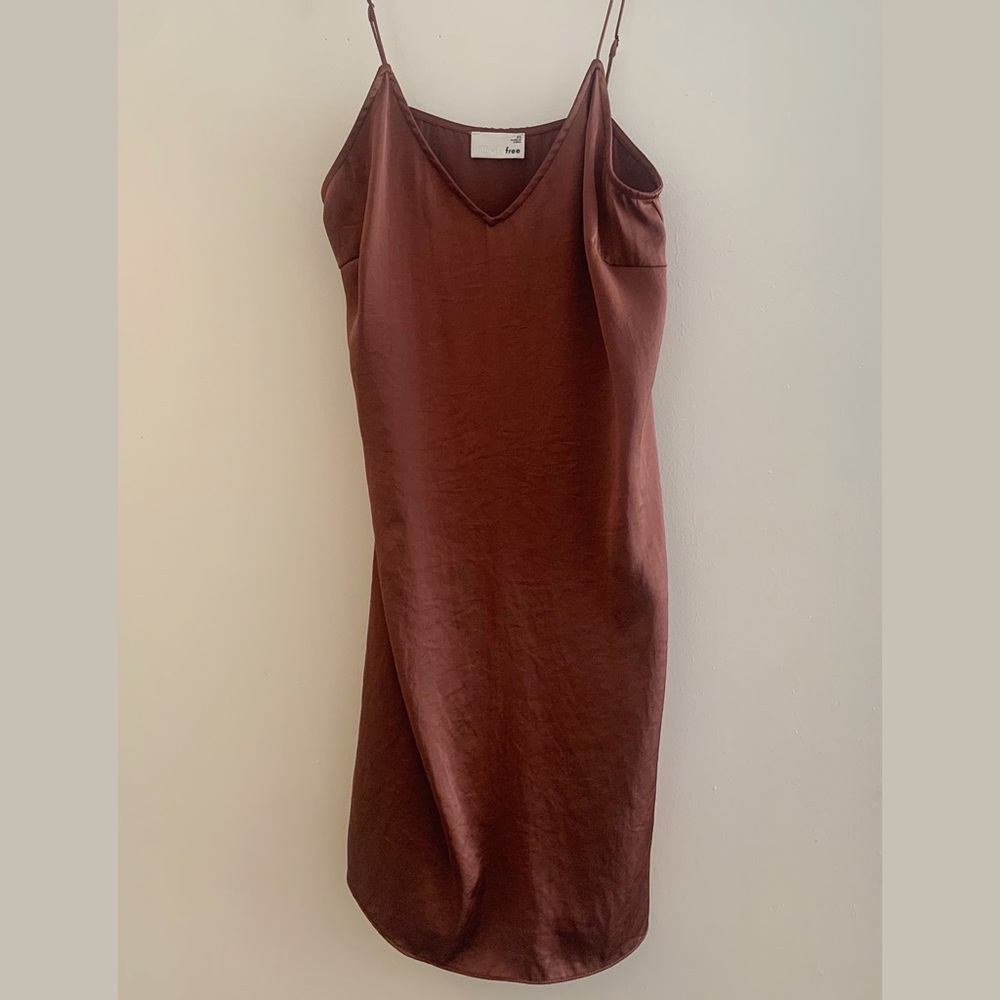 Aritzia: Bronze Wilfred Slip Dress